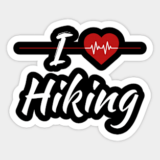 I Love Hiking Sticker